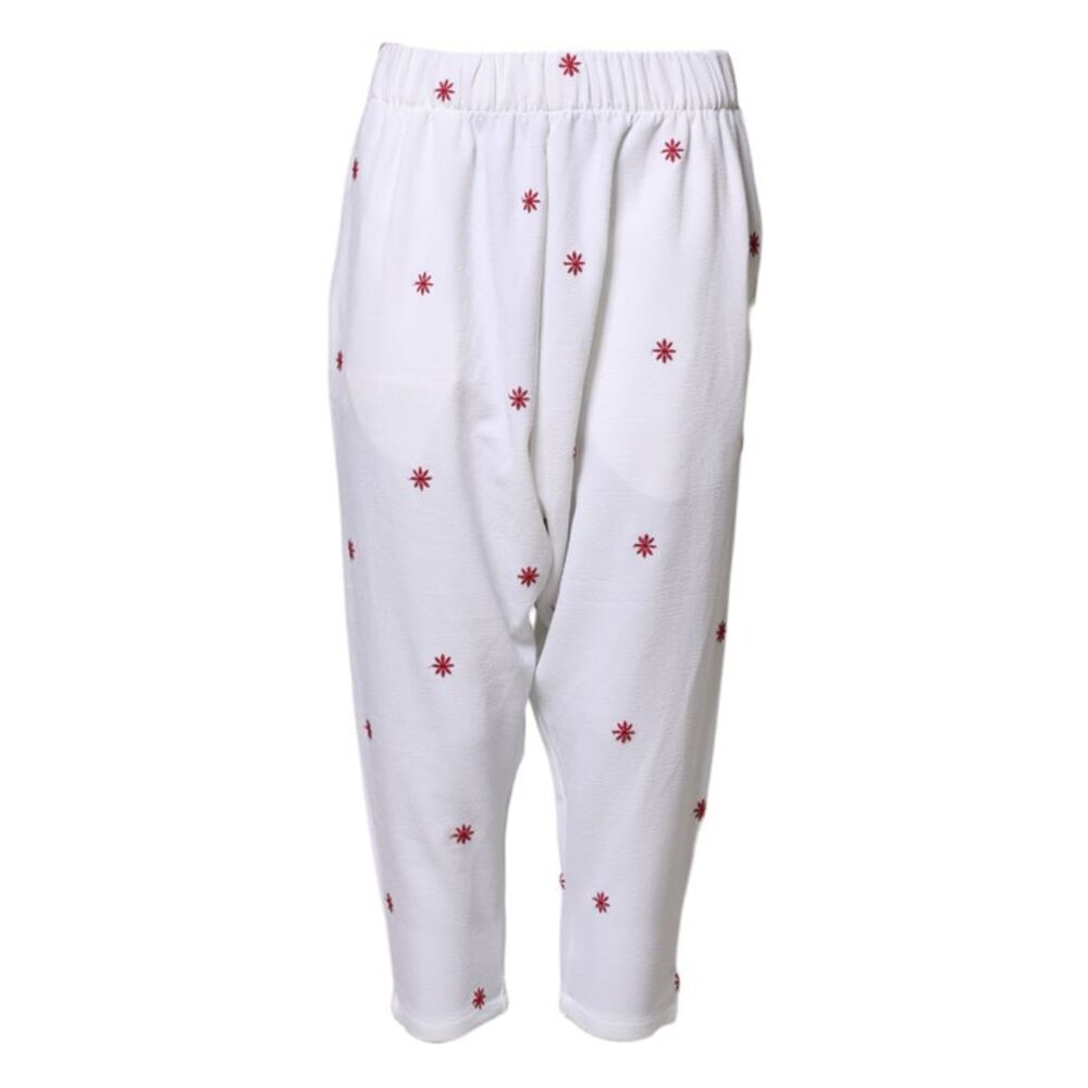 Department 5 White Floral Tapered High Waist Cropped Women's Pants